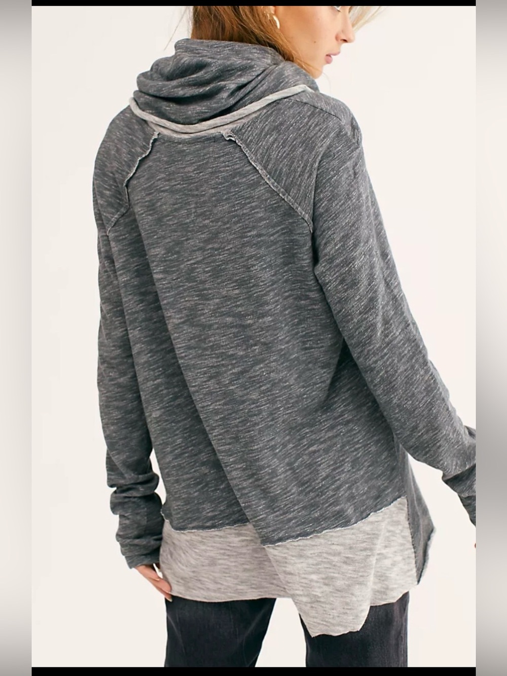 Free People FP Beach Two Body Corps Deux Cotton Cocoon Cowl Pullover - Picture 3 of 13